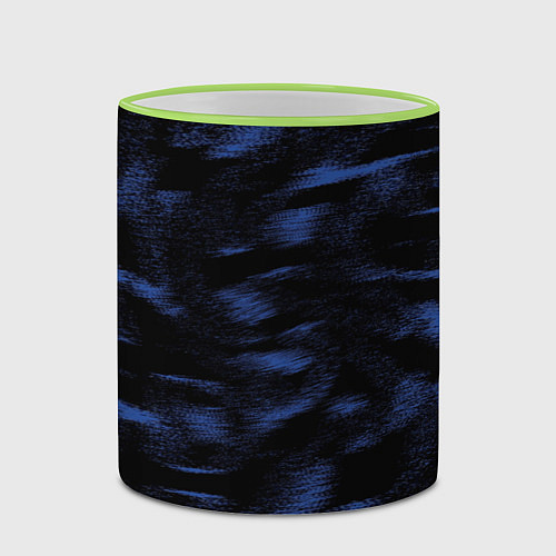 Кружка цветная Абстракция синего / 3D-Светло-зеленый кант – фото 2