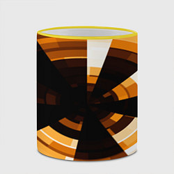 Кружка 3D Абстрактный золотистый паттерн, цвет: 3D-желтый кант — фото 2