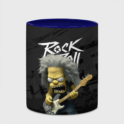 Кружка цветная Rock and Roll Simpsons / 3D-Белый + синий – фото 2