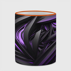 Кружка 3D Черно-фиолетовые объекты, цвет: 3D-оранжевый кант — фото 2