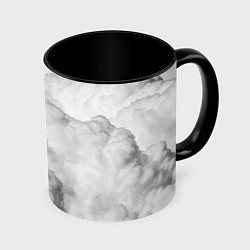 Кружка 3D Пористые облака, цвет: 3D-белый + черный