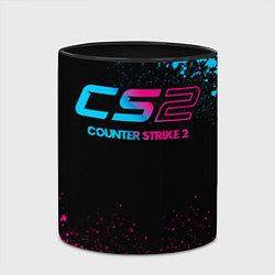 Кружка 3D Counter Strike 2 - neon gradient, цвет: 3D-белый + черный — фото 2