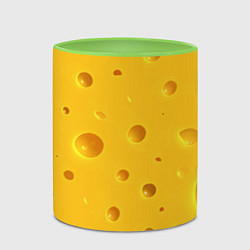 Кружка 3D Сырная текстура, цвет: 3D-белый + светло-зеленый — фото 2
