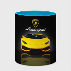 Кружка 3D Итальянский суперкар Lamborghini Aventador, цвет: 3D-белый + небесно-голубой — фото 2