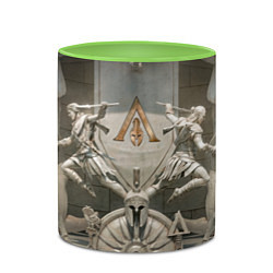 Кружка 3D Знаки братства ассасинов, цвет: 3D-белый + светло-зеленый — фото 2