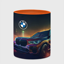 Кружка 3D BMW midjourney, цвет: 3D-белый + оранжевый — фото 2