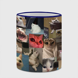 Кружка 3D Мемные котики, цвет: 3D-синий кант — фото 2