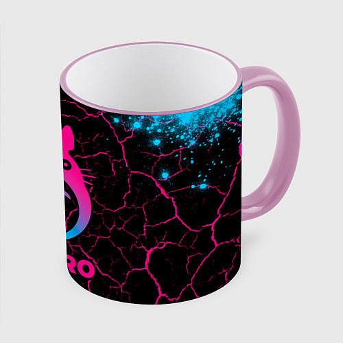 Кружка цветная Totoro - neon gradient / 3D-Розовый кант – фото 1