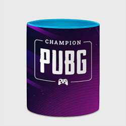 Кружка 3D PUBG gaming champion: рамка с лого и джойстиком на, цвет: 3D-белый + небесно-голубой — фото 2