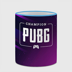 Кружка 3D PUBG gaming champion: рамка с лого и джойстиком на, цвет: 3D-небесно-голубой кант — фото 2