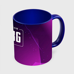 Кружка 3D PUBG gaming champion: рамка с лого и джойстиком на, цвет: 3D-белый + синий