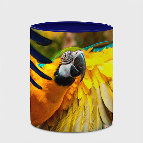 Кружка цветная Взлёт попугая / 3D-Белый + синий – фото 2