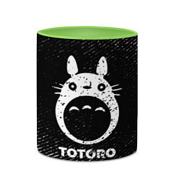 Кружка 3D Totoro с потертостями на темном фоне, цвет: 3D-белый + светло-зеленый — фото 2