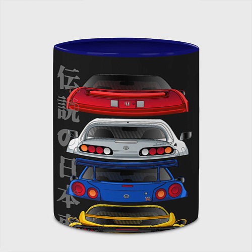 Кружка цветная Тойота, Ниссан, Хонда, Скайлайн / 3D-Белый + синий – фото 2