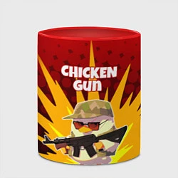 Кружка 3D Chicken Gun - спецназ, цвет: 3D-белый + красный — фото 2