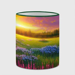 Кружка 3D Летний закат, цвет: 3D-зеленый кант — фото 2