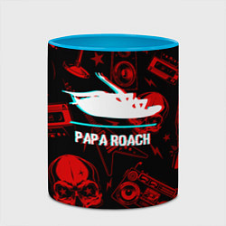 Кружка 3D Papa Roach rock glitch, цвет: 3D-белый + небесно-голубой — фото 2