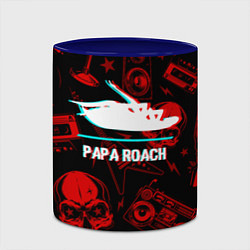 Кружка 3D Papa Roach rock glitch, цвет: 3D-белый + синий — фото 2
