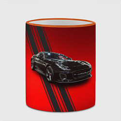 Кружка 3D Английский спортивный автомобиль Jaguar, цвет: 3D-оранжевый кант — фото 2