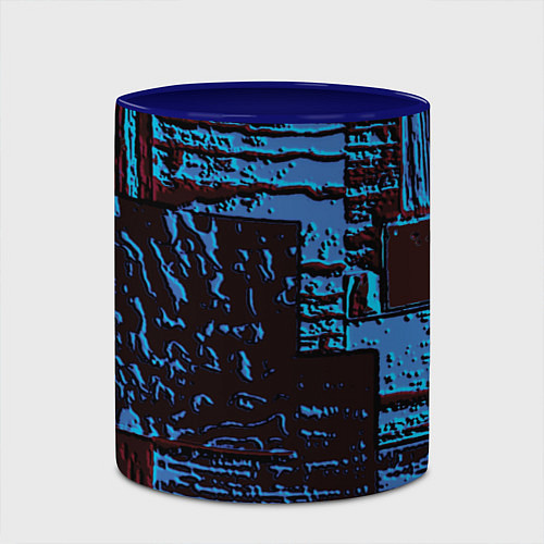Кружка цветная Рельеф камня / 3D-Белый + синий – фото 2