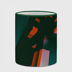 Кружка 3D Сюрреалистичные геометрические фигуры, цвет: 3D-зеленый кант — фото 2