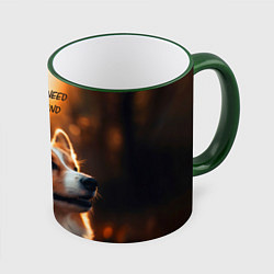 Кружка цветная Любовь и корги