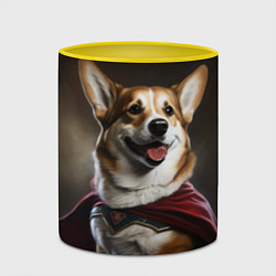Кружка 3D Корги в красном плаще, цвет: 3D-белый + желтый — фото 2