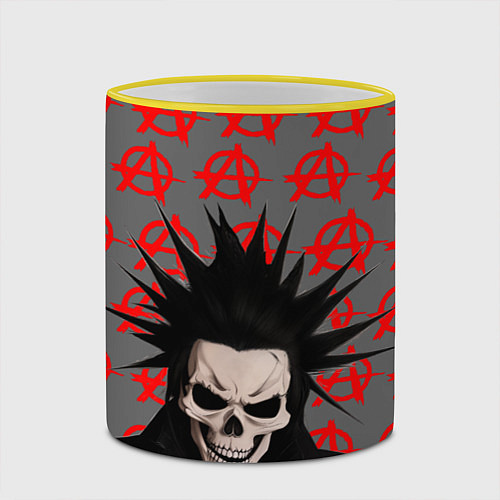 Кружка цветная Дохлый панк / 3D-Желтый кант – фото 2