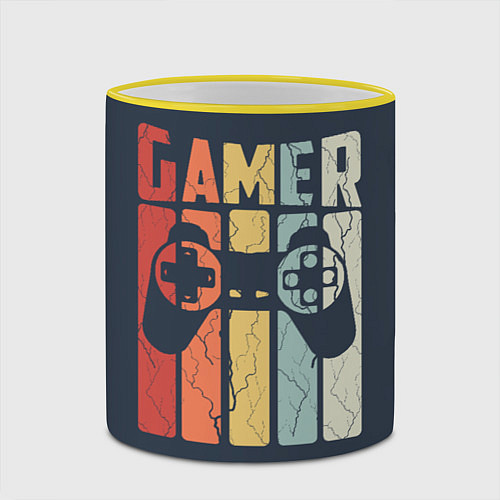 Кружка цветная Video game lover / 3D-Желтый кант – фото 2