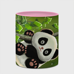 Кружка 3D Панда на дереве отдыхает, цвет: 3D-белый + розовый — фото 2