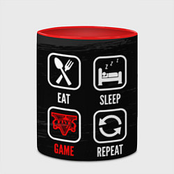 Кружка 3D Eat, sleep, GTA, repeat, цвет: 3D-белый + красный — фото 2