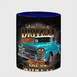 Кружка 3D Пикап Chevrolet Apache 3100 1959 года, цвет: 3D-белый + синий — фото 2