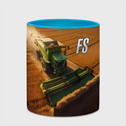 Кружка 3D Farming Simulator - Зеленый трактор, цвет: 3D-белый + небесно-голубой — фото 2