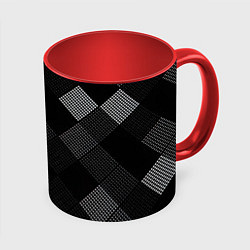Кружка 3D Векторная сетка, цвет: 3D-белый + красный