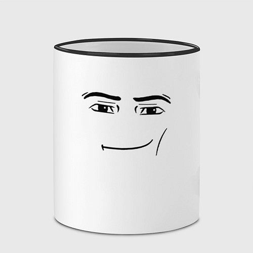Кружка цветная Одежда Man Face Roblox / 3D-Черный кант – фото 2