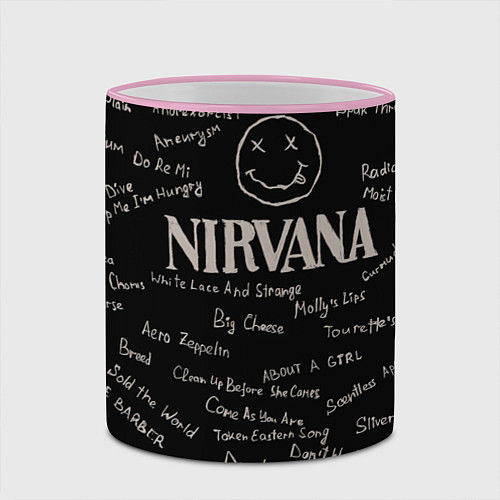 Кружка цветная Nirvana pattern / 3D-Розовый кант – фото 2