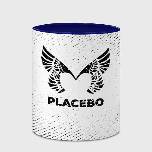 Кружка цветная Placebo с потертостями на светлом фоне / 3D-Белый + синий – фото 2