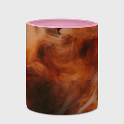 Кружка 3D Оранжевый абстрактный дым, цвет: 3D-белый + розовый — фото 2