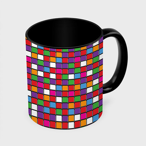 Кружка цветная Color cubes / 3D-Белый + черный – фото 1