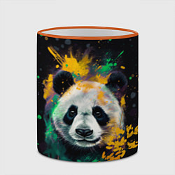 Кружка 3D Панда в желтом и зеленом - нейронная сеть, цвет: 3D-оранжевый кант — фото 2