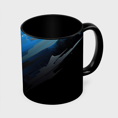 Кружка цветная Black blue style / 3D-Белый + черный – фото 1