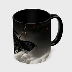Кружка 3D Ghost of Tsushima game, цвет: 3D-белый + черный