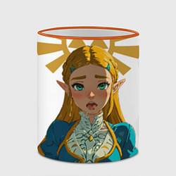 Кружка 3D The legend of Zelda - ahegao, цвет: 3D-оранжевый кант — фото 2