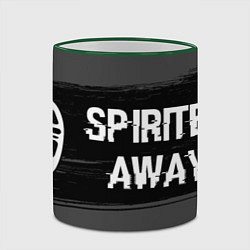 Кружка 3D Spirited Away glitch на темном фоне: надпись и сим, цвет: 3D-зеленый кант — фото 2