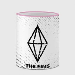 Кружка 3D The Sims с потертостями на светлом фоне, цвет: 3D-розовый кант — фото 2