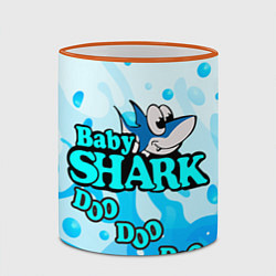 Кружка 3D Baby Shark Doo-Doo-Doo, цвет: 3D-оранжевый кант — фото 2