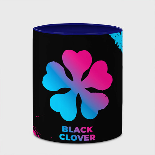 Кружка цветная Black Clover - neon gradient / 3D-Белый + синий – фото 2