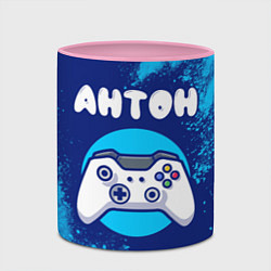Кружка 3D Антон геймер, цвет: 3D-белый + розовый — фото 2