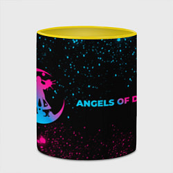 Кружка 3D Angels of Death - neon gradient: надпись и символ, цвет: 3D-белый + желтый — фото 2