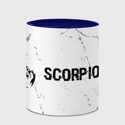 Кружка 3D Scorpions glitch на светлом фоне: надпись и символ, цвет: 3D-белый + синий — фото 2